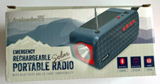 Avalanche Emergency Rechargeable Portable Solar Radio w/ Flashlight, Bluetooth