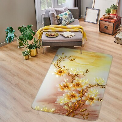 3D Moon Branch Flower NAO7749 Game Rug Mat Elegant Photo Carpet Mat Fay