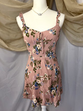 Reformation Flowy Pink Floral Ruffle Smocked Mini Dress 2 Cottagecore Fairycore