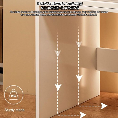 Schminktisch Frisiertisch Kosmetiktisch mit Hocker LED-Spiegel Schubladen Weiß - Bild 17 von 27