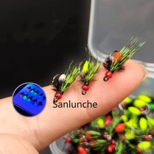 10pcs Fly Fishing Lures Bass Poppers Flies Topwater Trout Panfish Bass Bead