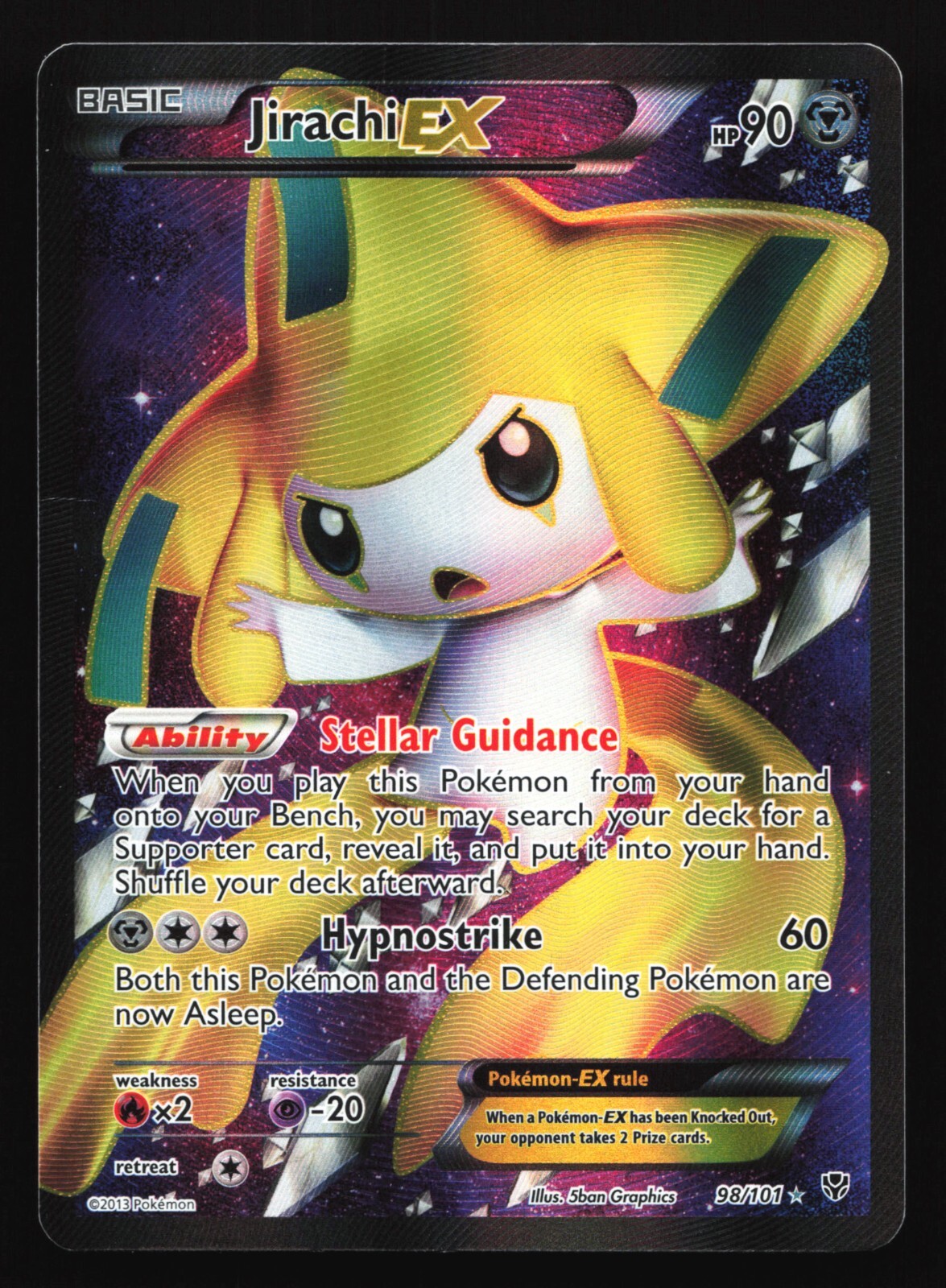 Pokemon Jirachi EX 98/101 Plasma Blast Ultra Rare Full Art Holo MP