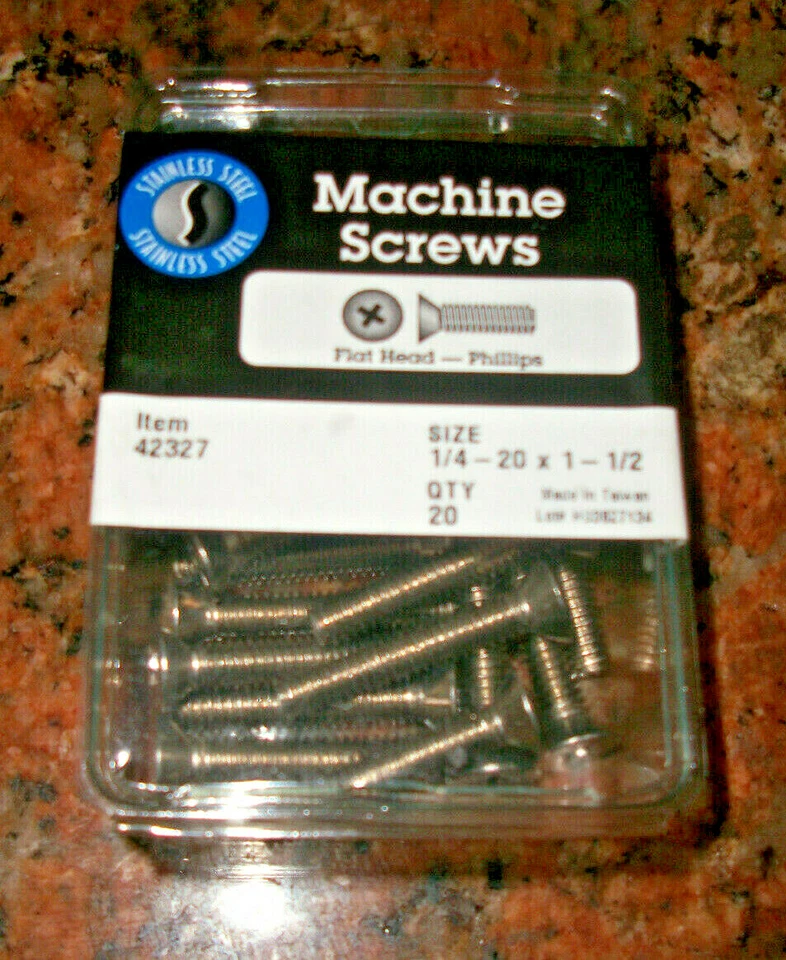 900 lot Hillman 1/4-20 x 1-1/2" Flat Head Phillips Machine Screws Stainless NIB - Image 3 of 4
