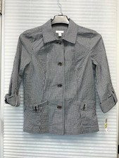 Charter Club Womens Polished Striped Jackets Deep Back Combo Size M - NWT