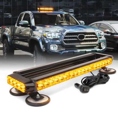 44 LED Rooftop Strobe Beacon Light Bar Dual Side Emergency Warning Lamp Yellow