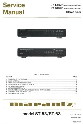 Service Manual-Anleitung für Marantz 74 ST 53,74 ST 63