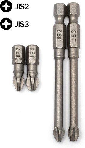 Magnetic JIS Screwdriver Impact Bits - 4-Piece S2 Steel Set for Precision - Picture 4 of 11