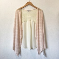 NWT ten sixty Sherman girls pink/white cardigan