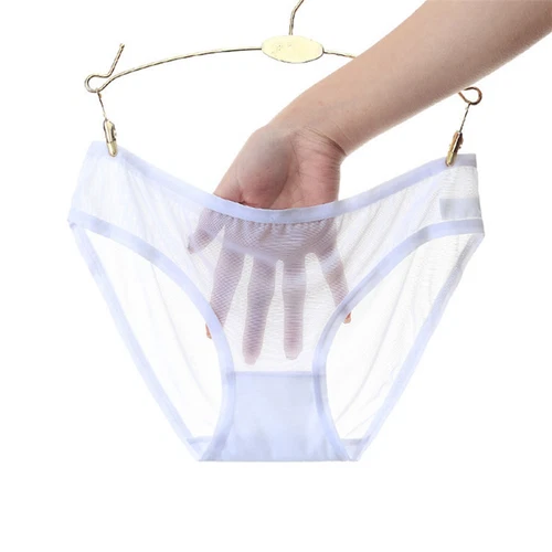 4 Pack Lot Sexy Women Low Waist Sheer Panties Underwear Mesh Cute Seamless Brief - Bild 18 von 22