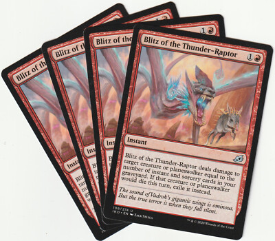   4 MAGIC The Gathering BLITZ OF THE THUNDER-RAPTOR Instant PLAYSET IKO/EN NM/EX