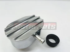 Nostalgia Retro Finned Polished Aluminum Valve Cover PCV Breather ChevyFordMopar