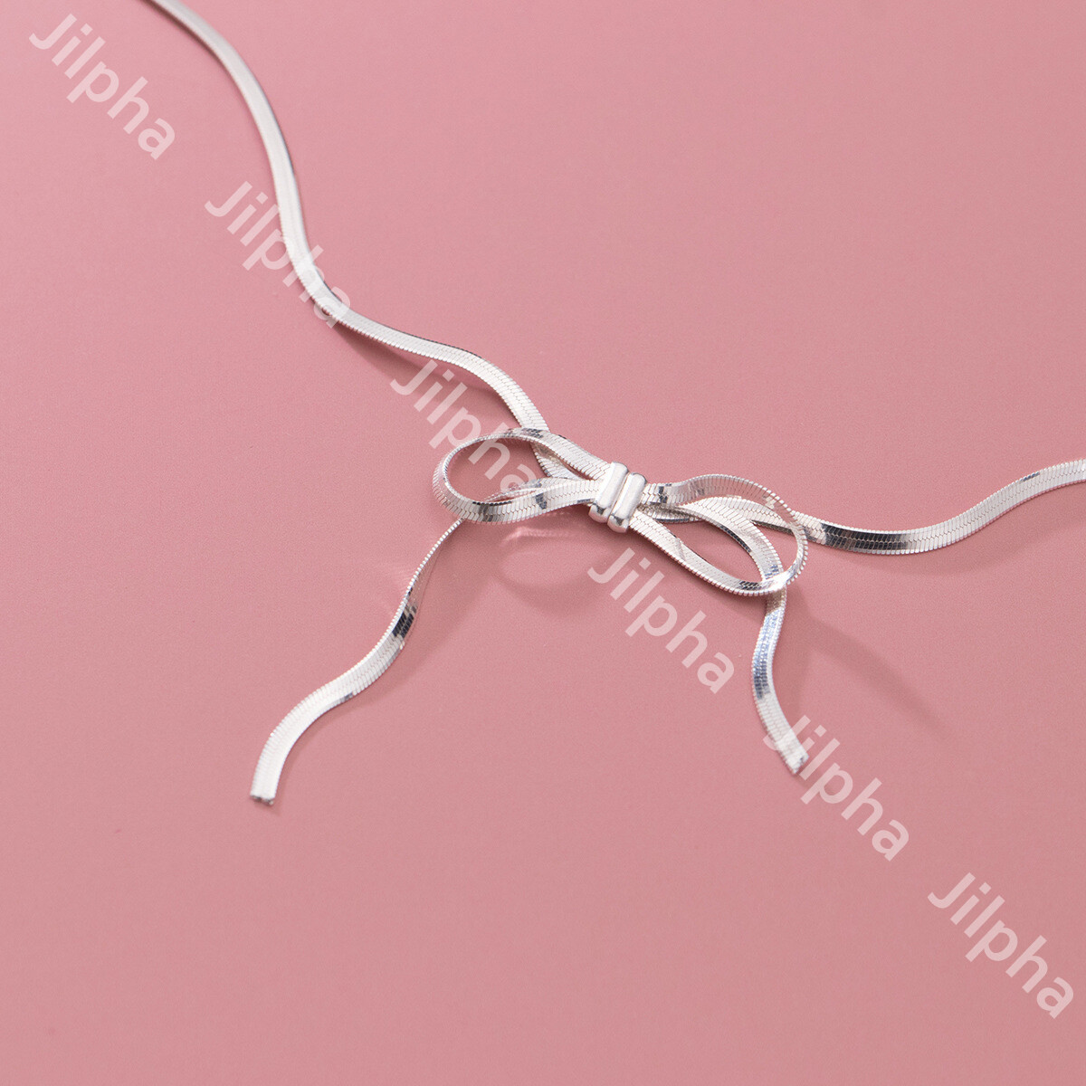 Sterling Silver Ribbon Bow Choker Necklace A2043 | eBay