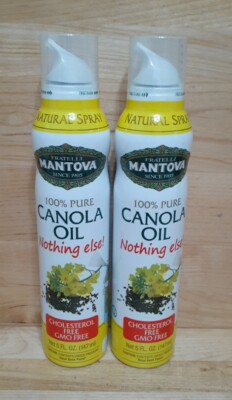 2 CANS: FRATELLI MANTOVA 100% PURE Canola Oil Spray 5 oz NO: gluten/presrv ITALY