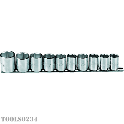 J52122 Proto 3/8'' Drive SAE 10-Piece 6 Point Socket Set w/Holder 