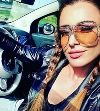 Super Poshe Gradient Lens Twirl Metal Women Sunglasses GAFAS SHADZ PILOT