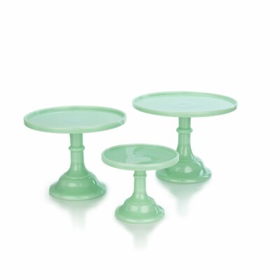 Mosser Glass 3-Tier Cake Plates Set Jade