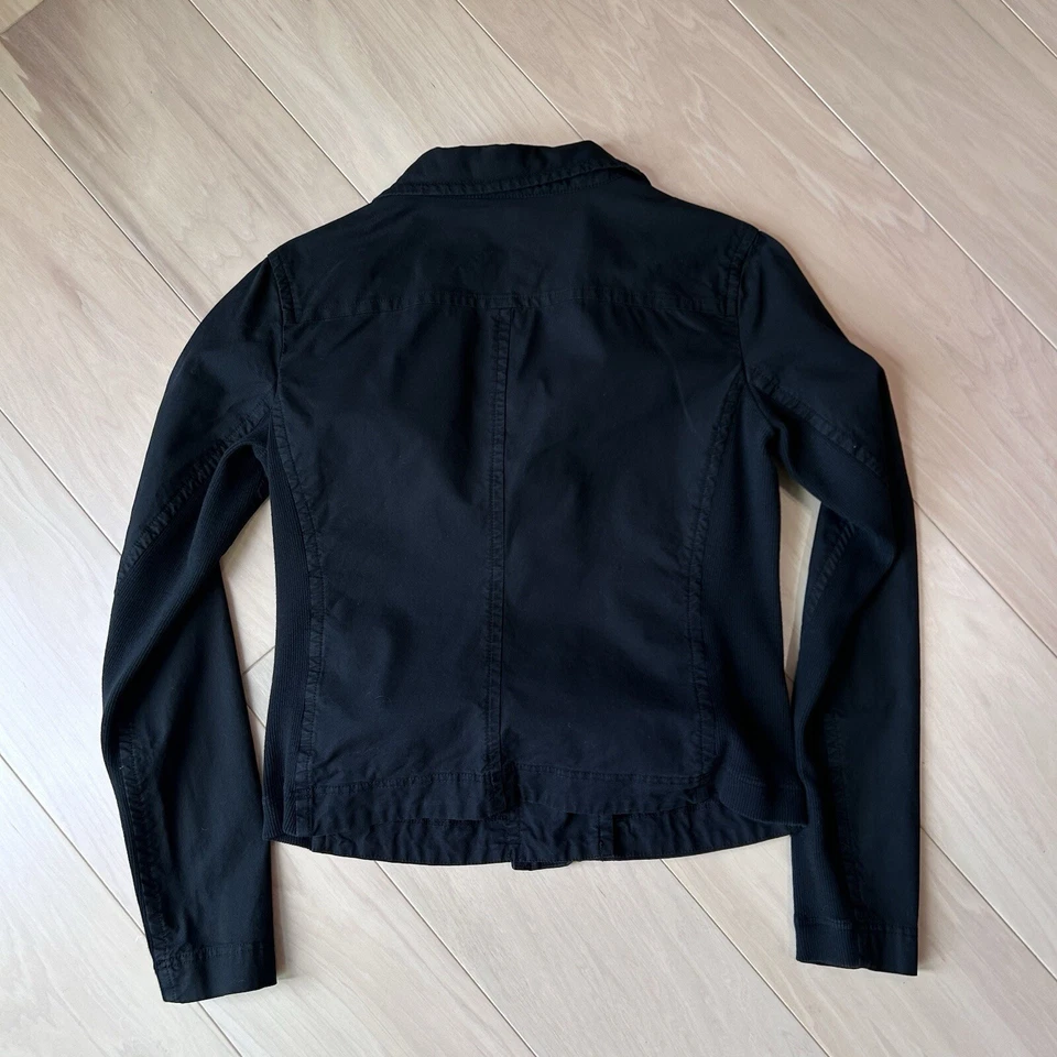 James Perse Cropped Moto Jacket Black Large - Image 2 of 4