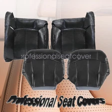 For 2002 Chevy Silverado GMC Sierra Leather Front Bottom & Lean Back Seat Cover