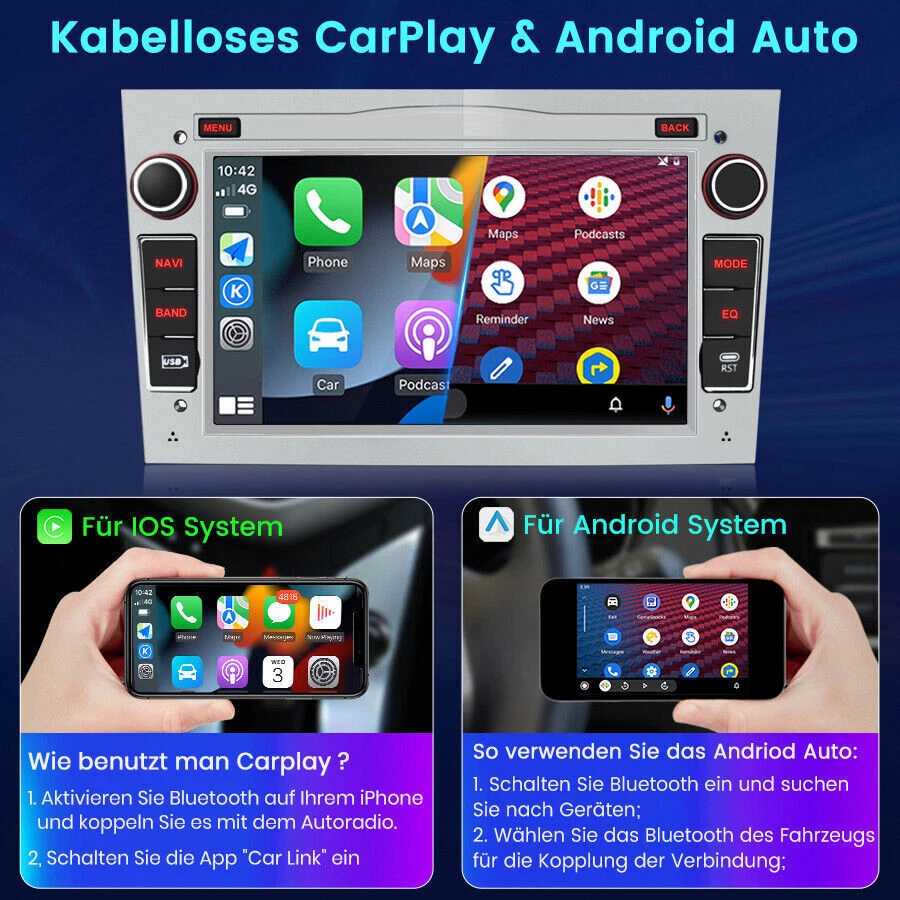 2+64G Android 13 Autoradio Für Opel Astra H Meriva A Corsa C D DAB+ Carplay GPS - Bild 4 von 4