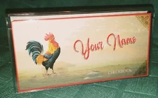 Personalized Rooster Clear Vinyl Checkbook Cover, Insert(s), Register & Calendar