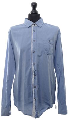 HUGO BOSS ORANGE EslimE Langarm Freizeithemd Hemd XL blau hellblau Slim ÄL:70cm