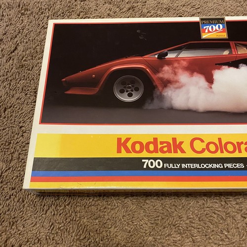 VTG Kodak Colorama Kodacolor Puzzle Hot Stuff Red Car 700 Pieces Sealed Rose Art - Picture 2 of 9