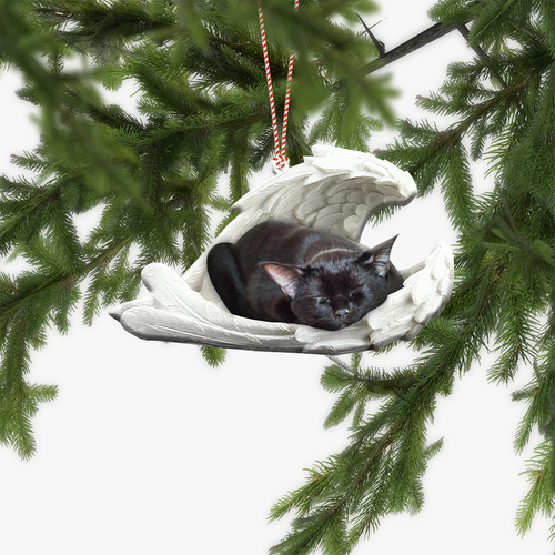 Bombay Cat Sleeping Angel Wings Car Ornament, Bombay Cat Christmas