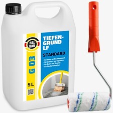Deep Primer 5L Colours Wallpaper Plaster Plaster Deep Primer LF Primer G03 + Paint Roller 10cm