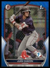 J269 JUAN CHACON RC 2023 BOWMAN 1ST EDITION BLUE FOIL /150 RED SOX #BPPF-105