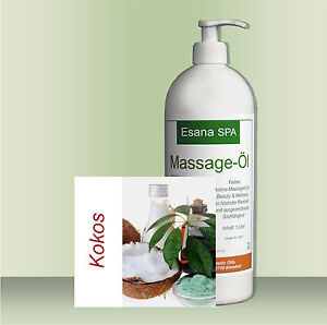 Esana SPA Aroma Massageöl &#034;Kokos&#034; für Beauty &amp; Wellness 1 Liter, inkl. Dosierpum
