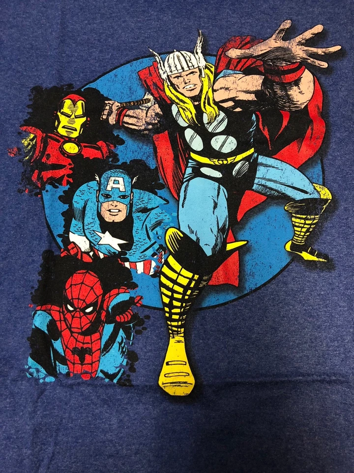 Camiseta pequeña Marvel Avengers Spider-Man Thor Capitán Iron Man gráfica Disney para hombre Foto 2 de 4