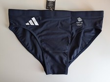 Adidas Mens Team GB Swimming Trunks Briefs Paris Olympics 34 Waist