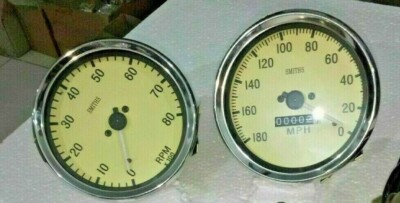 SmithsReplica 100mm Speedometer180MPH Anti Clock with Tachometer clock wise crm