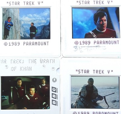 4x STAR TREK V FILM KIRK SPOCK BONES OFFIZIELLE PARAMOUNT & BBC FOTO-NEGATIVE