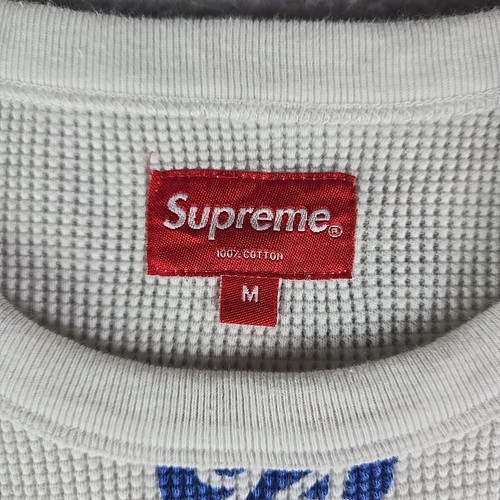 Supreme Interstate Waffle Thermal Long Sleeve Men's Size Medium White Streetwear - Picture 8 of 15