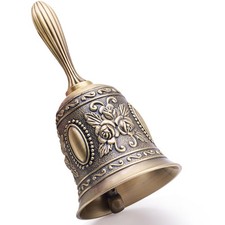 DomeStar Vintage Brass Hand Bell &ndash; Loud Call for Bedside, Medium,