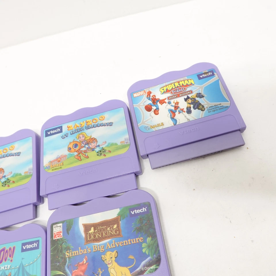 VTech V-Smile Game Lot of 5 Scooby-Doo Spiderman Lion King Zayzoo Tested Works - Image 4 of 4