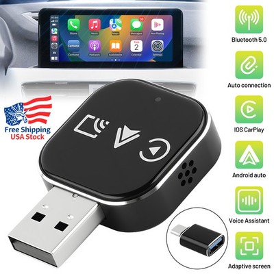 For Android Carplay Adapter 3in1 Wireless Carplay & Android Auto & Mirror Link