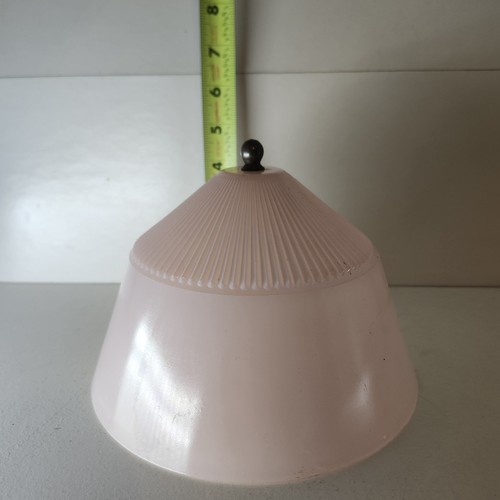 Vintage Pink Frosted Glass Lamp Shade w/Squirrels Bulb Attach 7" Diameter x 5" H - Photo 11/11