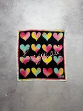 Moschino Cheap and Chic Silk Neckerchief, "Love You All" Print, Made in Italy
