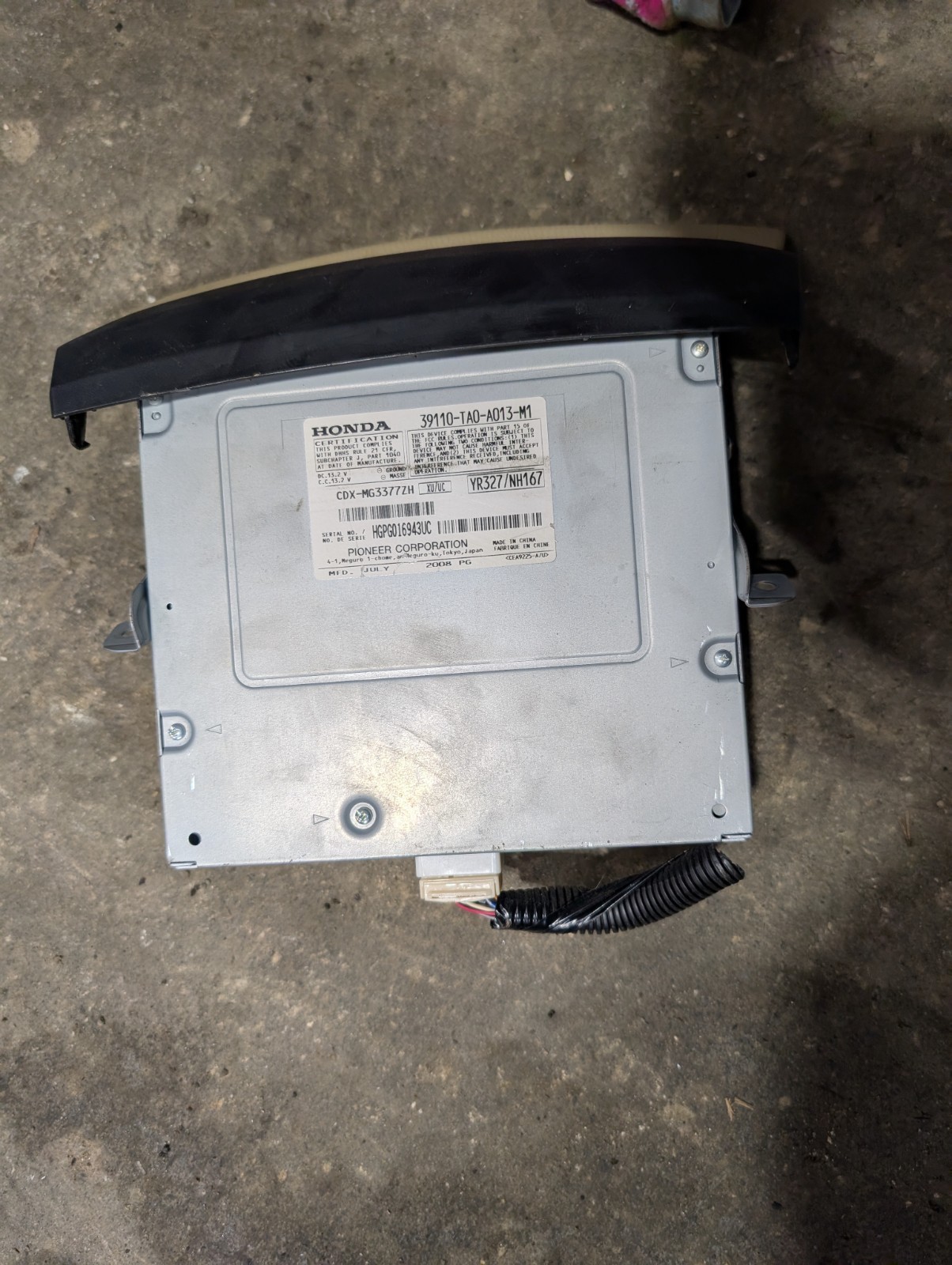 2008-2011 Honda Accord Exl Cd Radio 6 Disc Changer 39110-Ta0-A01za *Navi Model*