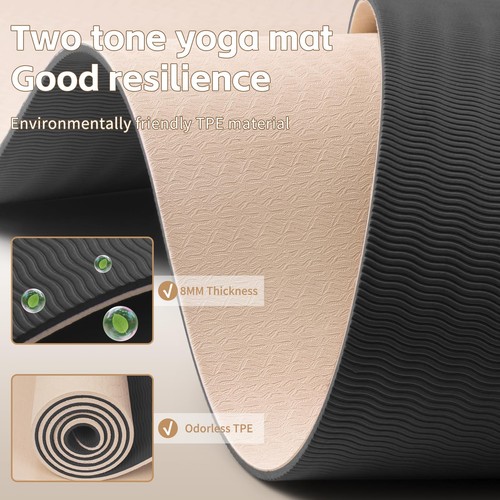 Yoga Mat 8mm Super Thick TPE Fitness Mat | SGS Certified | Non-Slip, Odorless... - Picture 6 of 7