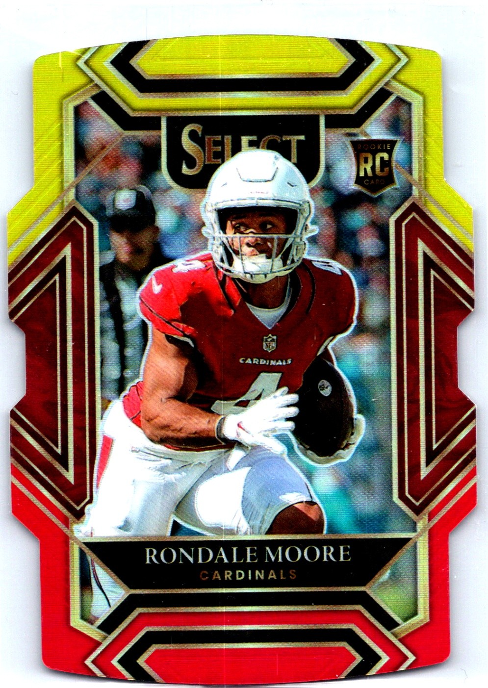 2021 Panini Select Rondale Moore 258 NM Rookie RC Prizm Yellow Red Die-Cut