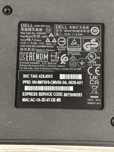 Dell WD22TB4 Thunderbolt 4 Laptop Docking Station (No Power adapter) - Photo 4/12
