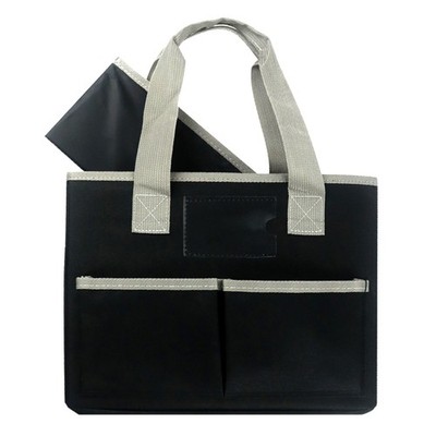 Art Craft Organizer Bag with 8 Pockets Handle Canvas Carrying Caddy for Traveler