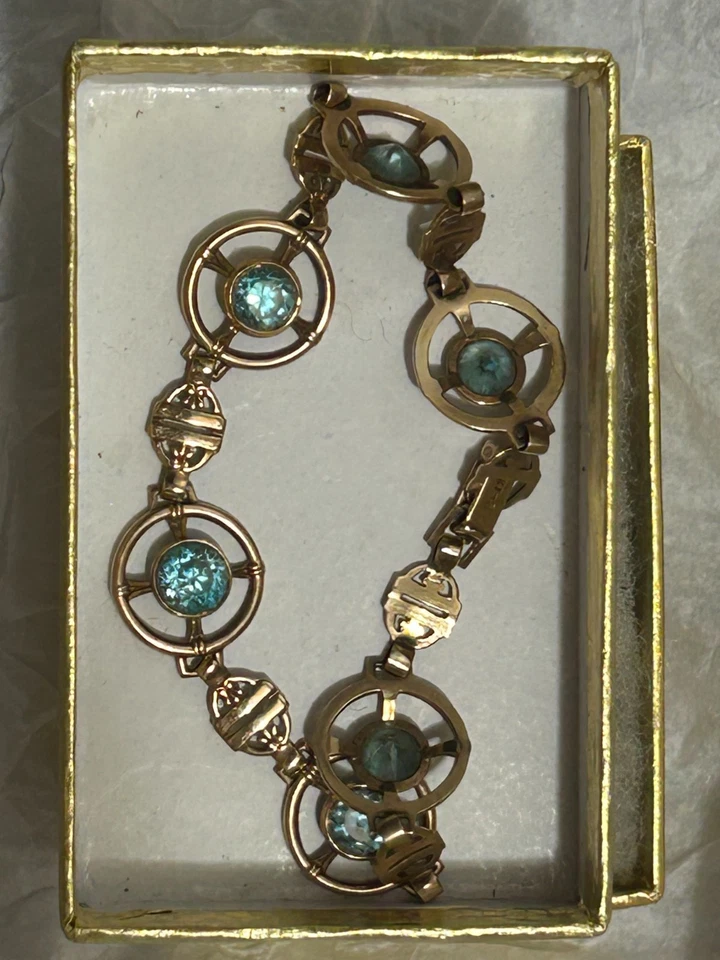 Brazalete Tenis De Colección Circón Azul en Oro Rosa 10k Foto 4 de 4