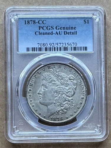 1878-CC $1 PCGS AU DETAIL 1878 CC MORGAN SILVER DOLLAR CARSON CITY $1