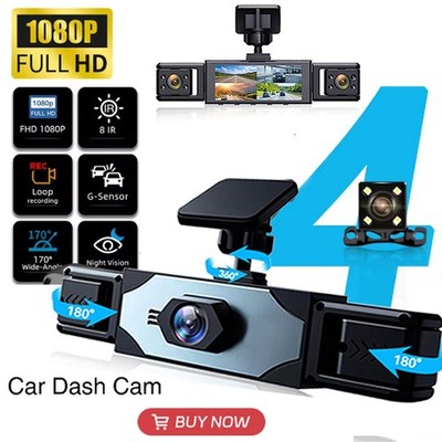 HD Dash Cam 4-Channel Record 1080P Car Video Recorder Camera Ultra Parking 2025