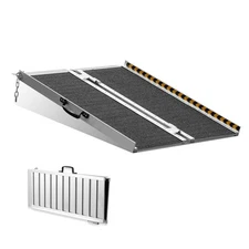 2' 800lbs Folding Wheelchair Ramp Aluminum Mobility Ramp Portable Non-Slip
