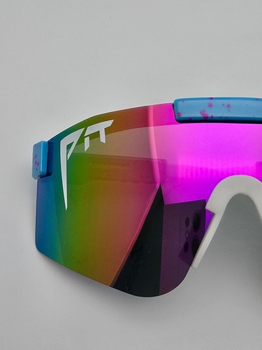Pit Viper Blue Cotton Candy Frame Polarized Multi-Color Lens Rimless Sunglasses - Picture 12 of 13